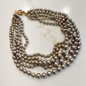 Jcrew Multi Strand metallic pearl statement necklace - like NEW condition!